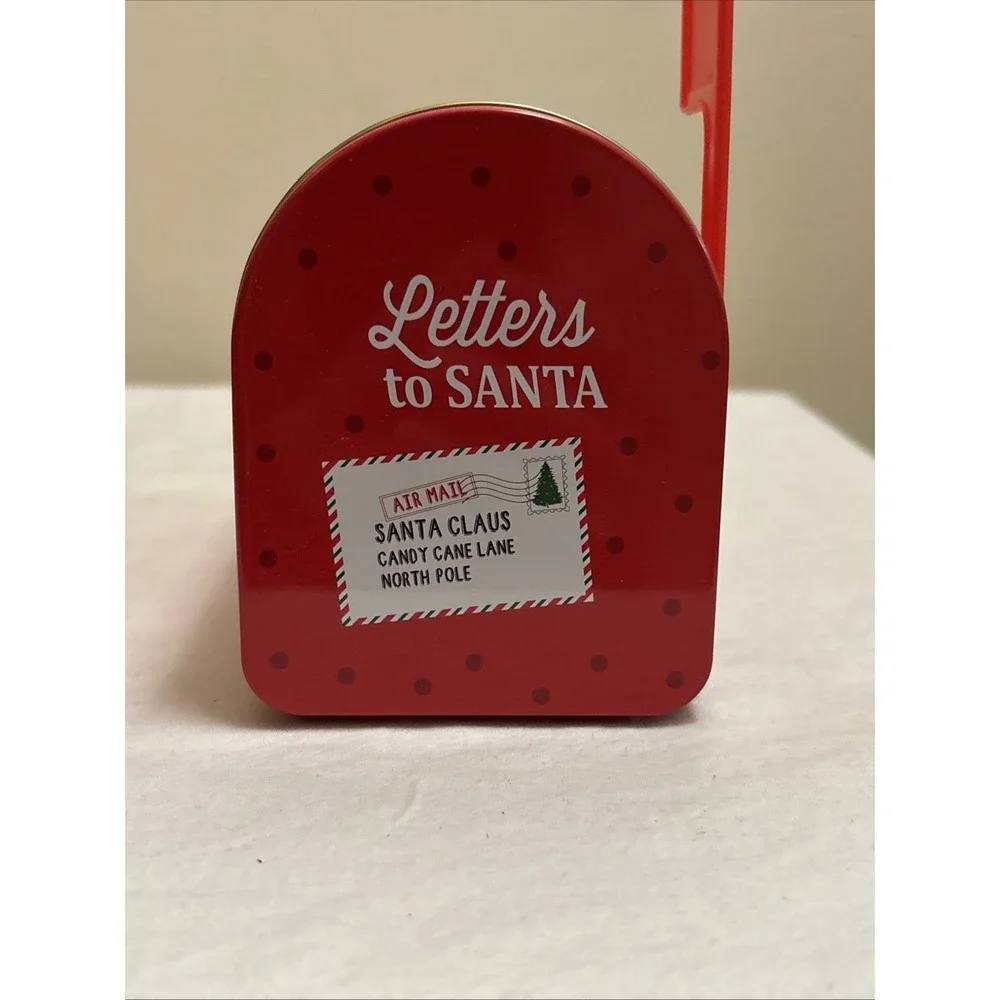 Lot of 8 Christmas Holiday Decorative Tin Mini Mailboxes Santa Reindeer Snowman